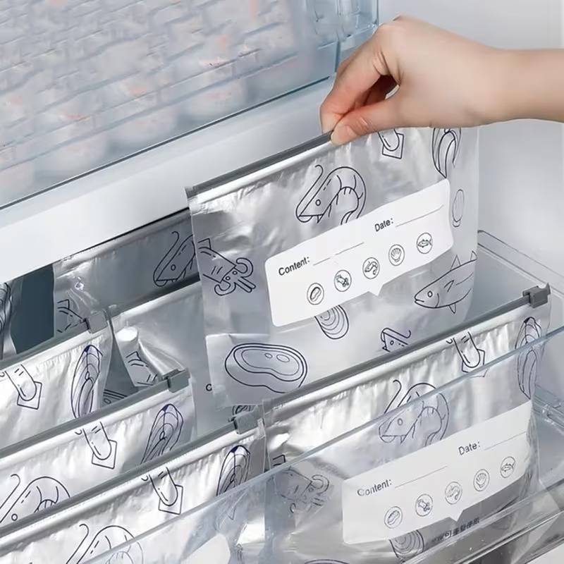 10 Piece Reusable Aluminum Foil Zipper Food Storage Bags